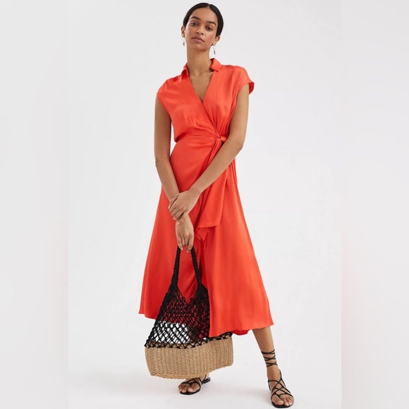 Anthropologie Dresses & Skirts - Anthropologie Maeve Open-Back Wrap Midi Dress